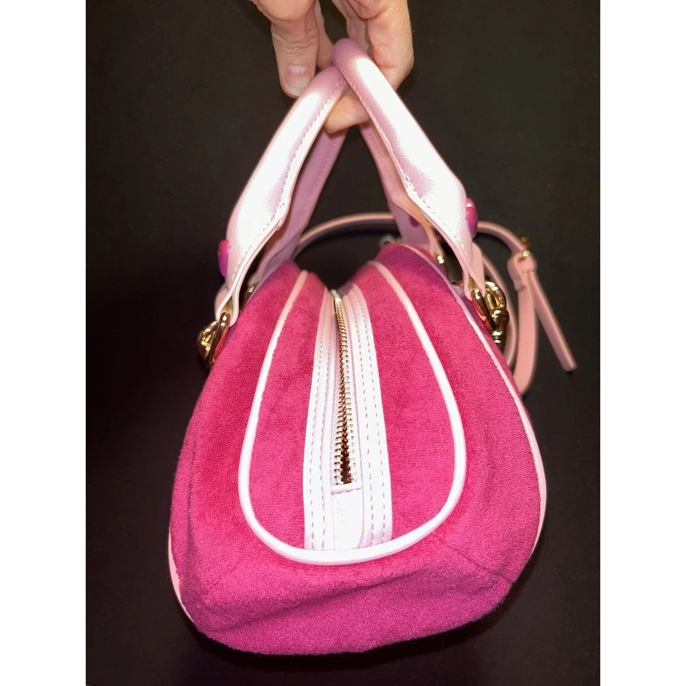 Juicy Couture Hot Pink Satchel Purse Gold Chain Crossbody Ice Cream Charm NWT!